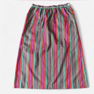 Vintage 1980s–1990s Evan Picone Colorful Striped Maxi Skirt